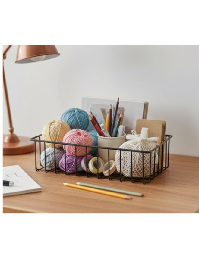 سلة تنظيم كبيرة وعصرية للفواكه ولوازم المكتب - 29 × 18 سم، حاوية مفتوحة أنيقة للاستخدام في المطبخ أو المكتب - سهلة التنظيف وعملية... - Image 5